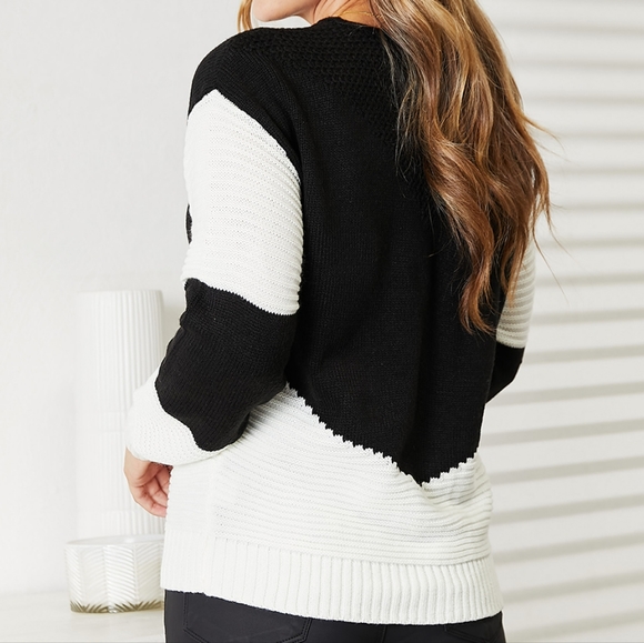 Milah Two-Tone Rib-Knit Sweater - Picture 5 of 10